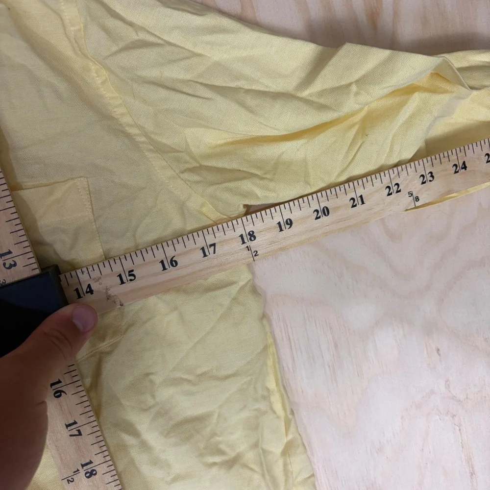 Yves Saint Laurent Activewear Yellow Button Down Shirt Vintage Cotton Blend 9/10 - Picture 5 of 6